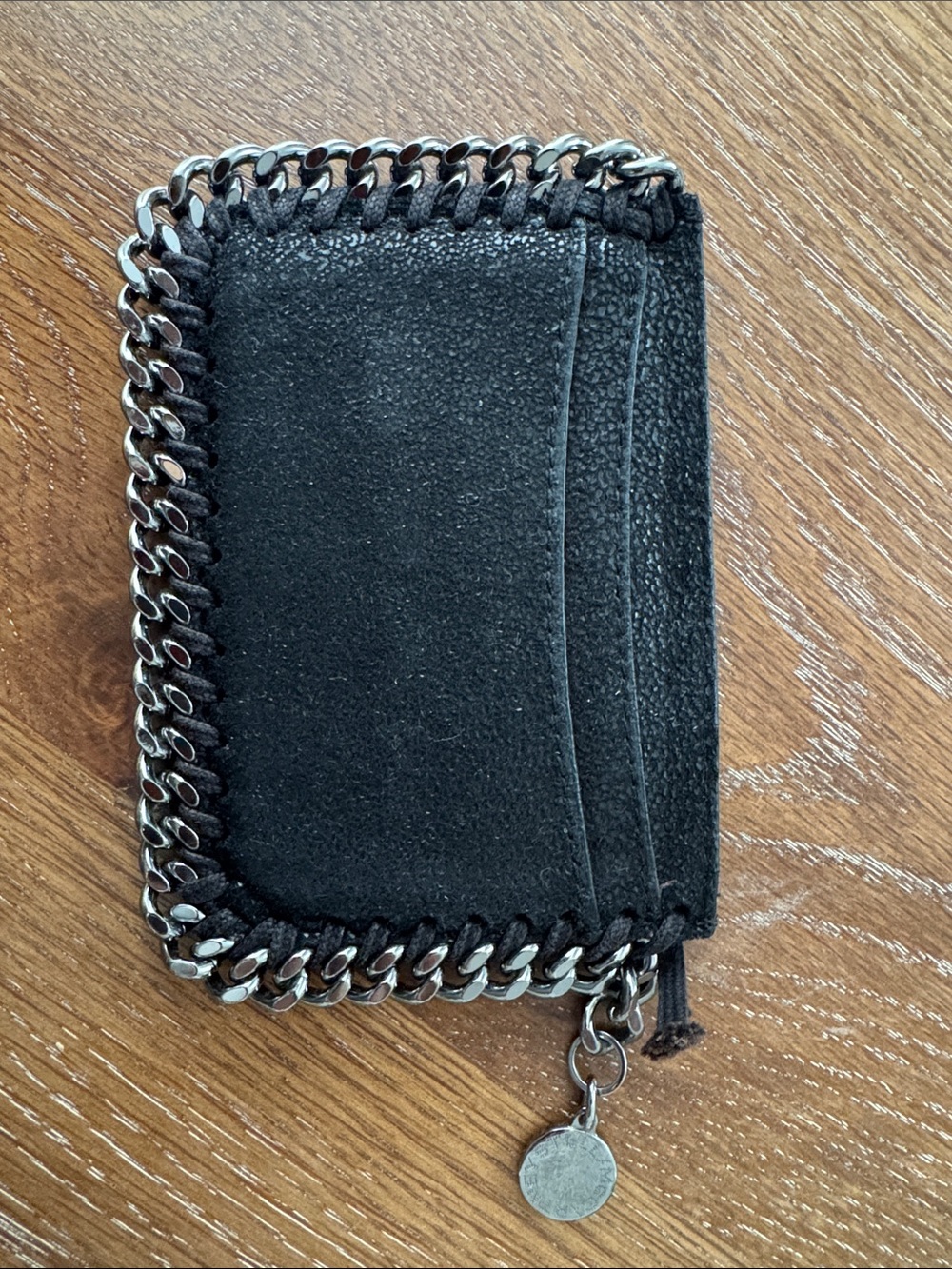 Authentic Stella McCartney Falabella Black Chain-Trim Card Holder - Picture 4 of 4